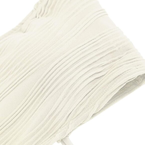 Women Strapless Textured Bandeau Bikini 2 Piece Swimwear in Beige, Small - Picture 7 of 7